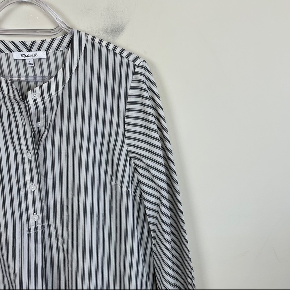 Madewell Striped Button Down Flare Sleeve Blouse - Picture 5 of 8